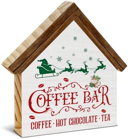 Vintage Christmas Coffee Bar Decor, Kitchen Christmas Decorations by Unknown