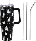 Halloween Tumbler with Lid and Straw 40oz,Black Cute Ghost Cat Vacuum Insulated Leak Proof Tumbler,Goth Cute Spooky Gift Women Girls,Halloween Accessories Stainless Steel Coffee Cup by Unknown
