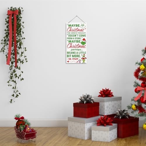 Christmas Decor Sign, Christmas Hanging Wooden Signs, Winter Decorative Wall Signs, Rustic Winter Wood Door Sign, Farmhouse Outdoor Wood Xmas Decor, Xmas Wall Art 6x12 Inches - Image 4