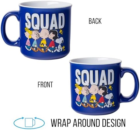 Silver Buffalo Peanuts Squad Ceramic Camper Mug, Classic Drinkware, 20oz - Image 5