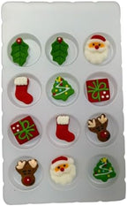 EPHVODI Christmas Cakes Decorations 12pcs Edible Santa Claus Christmas Tree Shaped Hard Sugar Icing Decorations Cupcake Toppers for Baking Cookie Ice Cream Candy Decoration - Image 2