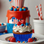 JarThenaAMCS 200Pcs Red Blue Foil Cupcake Liners July 4th Patriotic Metallic Baking Cups Independence Day Cupcake Wrappers Muffin Liners for 250th Anniversary Memorial Day Veterans Day Party Supplies - Image 5