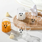Didaey 4 Pcs Halloween Ghost Glass Mugs with Handle 12 oz Cute Milk Cup by Didaey