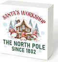 Santa Workshop Sign, Christmas Decoration, Funny Christmas Wooden Box Sign, Farmhouse Home Decoration, Santa Gnome Signs, Holiday Decor, Front Door Signs by Unknown