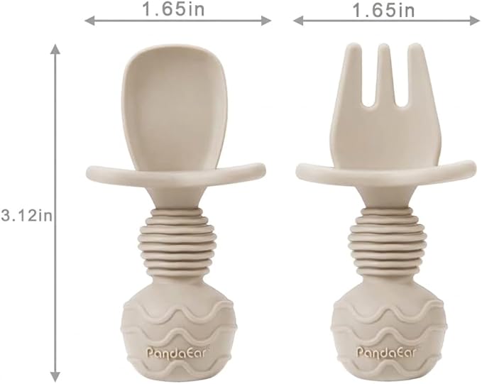 PandaEar 6 Pack Silicone Baby Spoons and Fork Feeding Set- Anti-Choke First - Image 4