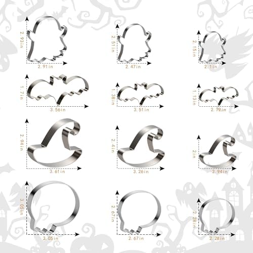 9 PCS Halloween Cookie Cutters Kit Halloween Party Favors - Shaped in Bat Ghost Cat Pumpkin Coffin | Stainless Steel Halloween Party Decorations Food Baking Supplies for Kitchen - Image 2