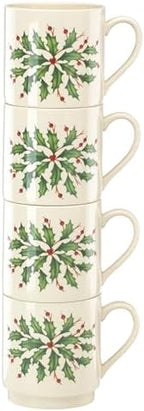 Lenox 853763 Holiday 4-Piece Stackable Mug Set, Christmas Dinnerware, Hosting - Image 4