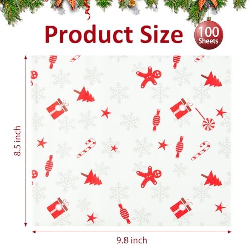 Zezzxu 100 Sheets Wax Paper for Food, Parchment Paper for Cookie Box Deli Wrapping Grease Resistant Basket Liners (9.8 x 8.5 Inches) - Image 2