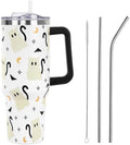 Halloween Tumbler with Lid and Straw 40oz,Black Cute Ghost Cat Vacuum Insulated Leak Proof Stainless Steel Coffee Cup,Goth Cute Spooky Halloween Accessories Gift for Women Girls by Unknown