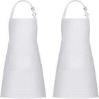 Jubatus 2 Pack Bib Aprons with 2 Pockets Cooking Chef Kitchen Apron by Jubatus