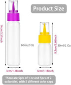10pcs Squeeze Writer Bottles 30ml/60ml Plastic Icing Bottles Small Easy Squeeze Bottle 1 And 2 Ounce For Cakes Cookie Decorating, Food Coloring, Food DIY & Ice Cream Decoration - Image 2
