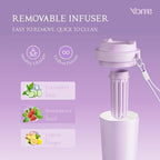 YOME 17oz Light Purple Ceramic Lined Insulated Coffee Mug with Infuser for Women Gift | One-handed Pop Open Lid | Stainless Steel |Keep Drinks Cold and Hot| 100% Leak Proof - Image 4