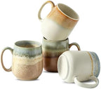 HASENSE Coffee Mugs, 15OZ Ceramic Cups Set of 4, Two-Tone Reactive Glaze by Hasense