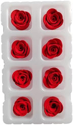 Valentines Sprinkles, 8 Pieces Rose Cakes Decorations, Edible Rose Shaped Hard Sugar Icing Decorations Cake Cupcake Toppers for Baking Cookie Ice Cream Candy Decoration Wedding Party by EPHVODI