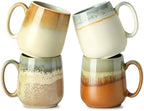 HASENSE Ceramic Coffee Mugs Set of 4, 16 oz Large Reactive Glaze Mugs by Hasense
