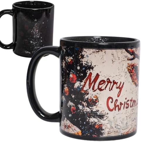Kmiles Heat Changing Christmas Deer/Tree Mug Colour Changing Magical Coffee/Tea Cup 12 Oz, White/Brown, Wonderful Christmas Gifts. by Kmiles