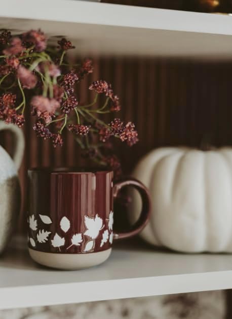 Sweet Water Decor Fall Leaves Coffee Mug, 14oz Stoneware Cute Autumn Cup - Image 2