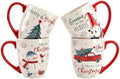 Topadorn 18 oz Christmas Ceramic Coffee Mugs with Handle, Tea Cup Set of 4 by Topadorn