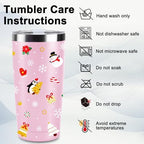 Christmas Gifts for Women 2025, 20 oz Pink Stainless Steel Christmas Coffee Tumblers with Lid and Straw, Insulated Coffee Travel Mug, Best Xmas Themed Gifts for Women Men Girls Teachers Coworkers - Image 6