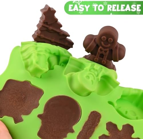 Christmas Chocolate Molds, Christmas Candy Silicone Molds, 4 Packs 14 Cavity Xmas Theme Baking Molds for Making Chocolate, Candy, Gummy, Jello, Ice, Wax Melts - Image 4