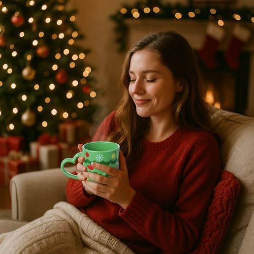 Set of 6 Christmas Coffee Mugs 10 OZ Ceramic Cups Santa Snowman - Image 4