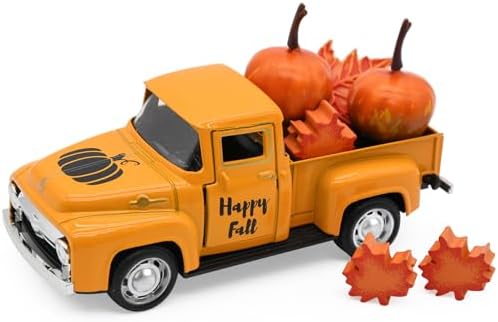 Thanksgiving Truck Decor, Fall Metal Pumpkin Truck, Harvest Decorations by Unknown