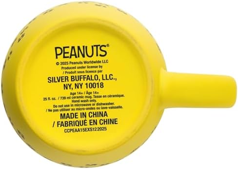 Silver Buffalo Peanuts Snoopy Paw Print Trail, Ceramic Mug, 25oz - Image 5