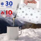 Christmas Tumbler with Handle and Straw Lid 40 oz,Cute Blue Merry Xmas Snowflake Bow Gifts for Women Vacuum Insulated Leak Proof Tumbler,Winter Holiday Accessories Stainless Steel Coffee Cup Mug - Image 5