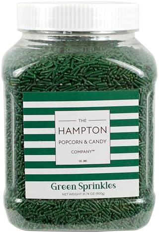 Green Sprinkles Jimmies 1.98 Pounds Container, Sprinkles For Cake Decorating, Cake Sprinkles, Sprinkles For Baking, Ice Cream & More, The Hampton Candy Company - Image 4