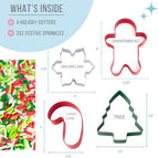 Sweets Indeed Christmas Cookie Cutters with Sprinkle Mix, Baking and Decorating Kit - Image 2