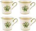 Lenox Holiday Christmas Porcelain Mug Set for 4, 12oz by Lenox