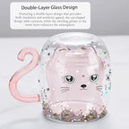 Gifts for Women Cat Gifts Double Walled Glass Coffee Latte Cup Cute Stuff Cat Mug Gifts for Her Christmas Stocking Fillers,Birthday,Valentines,Halloween Presents for Women,Kid,Mum,Teacher - Image 4