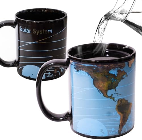 Kmiles Solar System Earth Heat Changing Mug 12 Ounce Colour Changing Magical Coffee Mug Tea Cup. by Kmiles