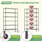 BestOffice Storage Shelves 6 Tier Metal Shelves Adjustable Garage Shelving Wire - Image 7