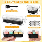 LemonRoad 12 Sets Black, Gold Mini Loaf Pan with Lids and Spoons - Image 2