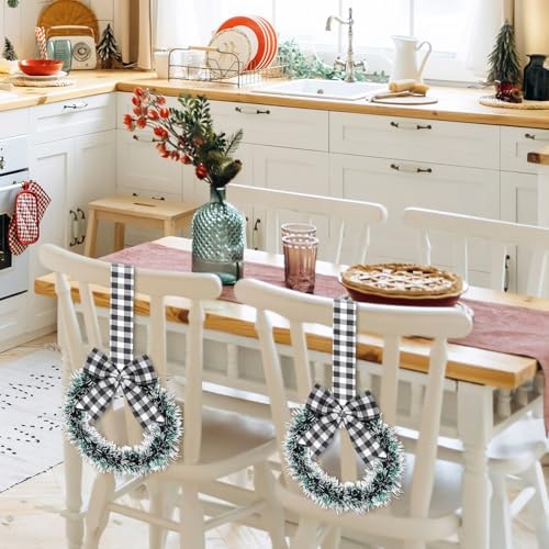 Retrowavy 12 Pcs Small Christmas Kitchen Cabinet Wreaths with Ribbon - Image 4