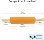 Silicone Rolling Pin for Baking Non-stick Rolling Pin Dough Roller Wooden - Image 2