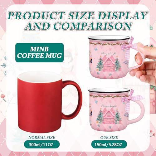 6 Pcs Christmas Mini Coffee Mugs Nutcracker Coffee Cups Pink Pastel - Image 4