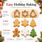 Crethinkaty 3 PCS Christmas Cookie Cutter Set,Gingerbread Man,Snowflake,Christmas Tree Shape with Soft PVC Edge Xmas Cookie Cutters for Baking - Image 6