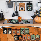 Jingmore 12 Pcs Halloween Pot Holders with Pocket Retro Housewarming Gifts - Image 2