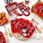 Qinyoung 48 Pcs Christmas Kitchen Oven Mitts Pot Holders, Christmas Plaid - Image 2