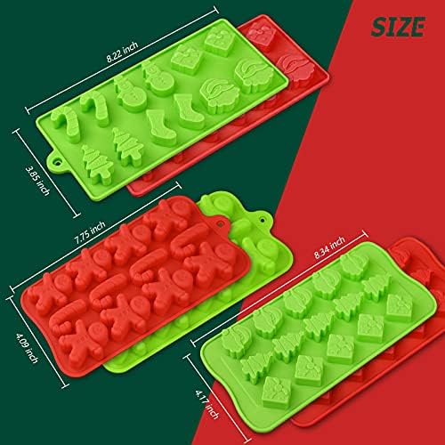 Christmas Chocolate Molds, Silicone Candy Molds, 6 Packs Santa Clause Snowman Gingerbread Man Shape Xmas Theme Baking Molds for Chocolate, Candy, Gummy, Jello, Wax Melts, Party Decor - Image 2