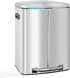 FDW | 10 Gallon Trash Can with Lid | Stainless Steel | Fingerprint-Proof | Made by FDW