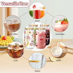 Coquette Cute Glass Cup 4Pack 18oz Drinking Smoothie Tumbler - Image 3