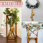 Christmas Jingle Bells Vintage Gold Brass Bells with Jute Rope - Image 6