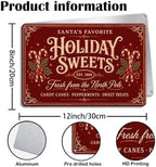 Holiday Sweets Sign, Christmas Candy Cane Decor, Vintage Wall Art - Image 3