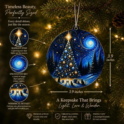 Christmas Ornament 2026, Northern Lights Ornament, Starry Night Beautiful Christmas Ornaments, Starry Night Gifts, Xmas Tree Decorations, Gift for Coworker, Friends, Family, Secret Santa Gift - Image 3
