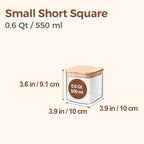 ComSaf 0.6 Qt Glass Food Storage Jars Set of 6, Pantry Organization Jar - Image 2
