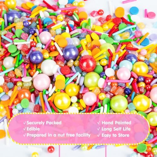Edible Rainbow Pearl Sprinkles,Colorful Pearls Sprinkle for Cake Decorating - Image 5