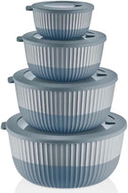 Mixing Bowls with Lids, 8-Piece Airtight Leak-Proof Nesting BPA-Free Bowl Set by Unknown